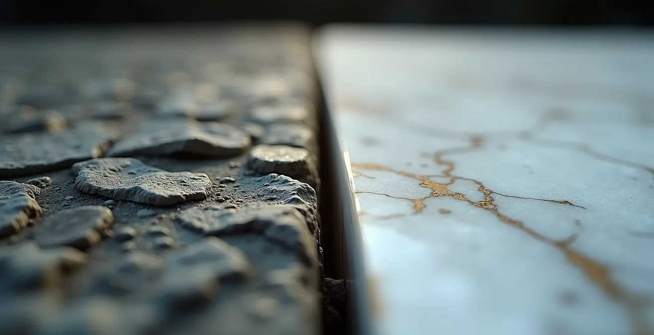 Split composition showing contrasting emotional reactions to gains versus losses