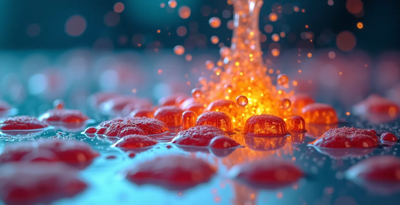 Abstract representation of biased medical data flowing from diverse populations into a centralized AI system