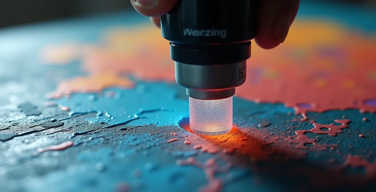 Close-up of authentication process showing blockchain verification on tablet